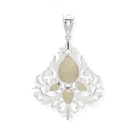 Faceted Yellow Sapphire Damask Pendant