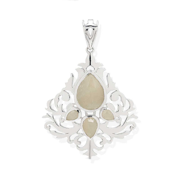 Faceted Yellow Sapphire Damask Pendant