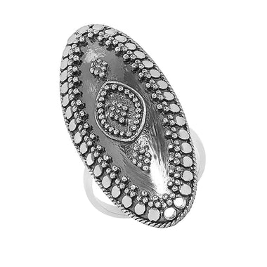 Dark Antique Finish Shield Ring