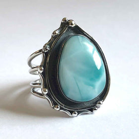 Larimar Freeform Ring