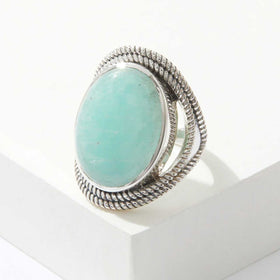 Amazonite Bold Oval Ring