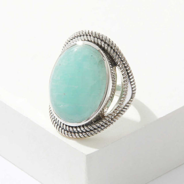 Amazonite Bold Oval Ring