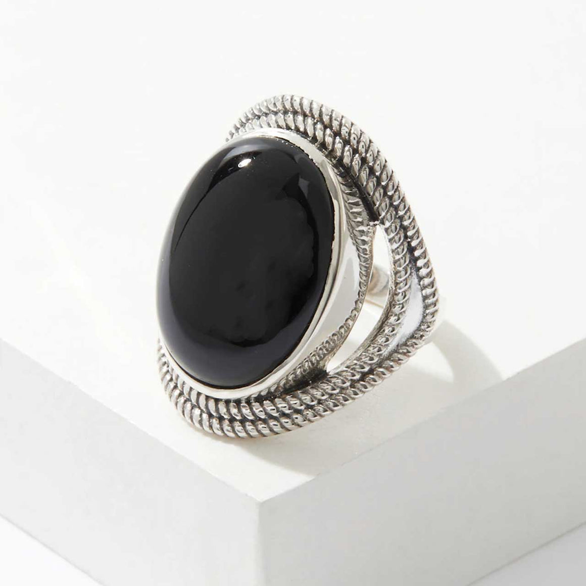 Black Onyx Bold Oval Ring