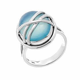 Aqua Chalcedony Ring