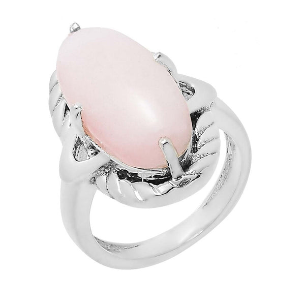 Pink Opal Long Oval Ring