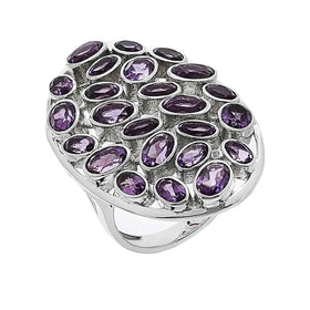 Amethyst Multi Gemstone Statement Ring