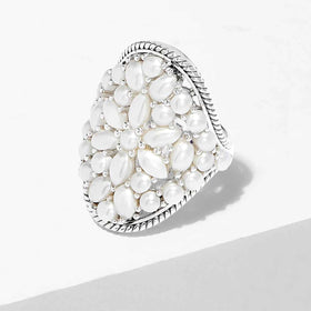 Multi Gemstone Freshwater Pearl Ring