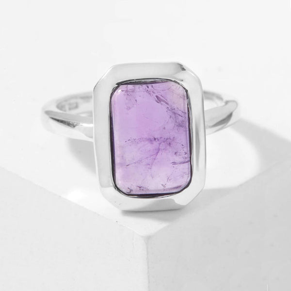 Amethyst Cabochon Cushion Ring