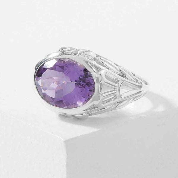 Amethyst Scrollwork Ring