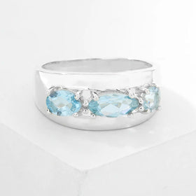Blue Topaz Multi Shape Gemstone Ring