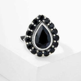 Black Spinel Multi Gemstone Ring