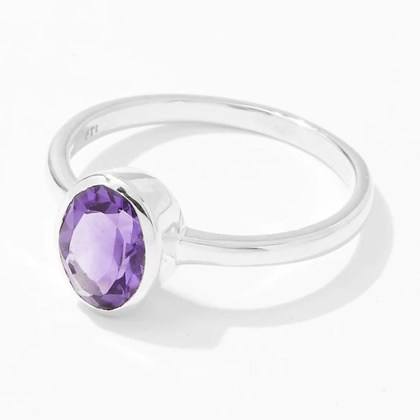 Amethyst 6x8mm Oval Ring