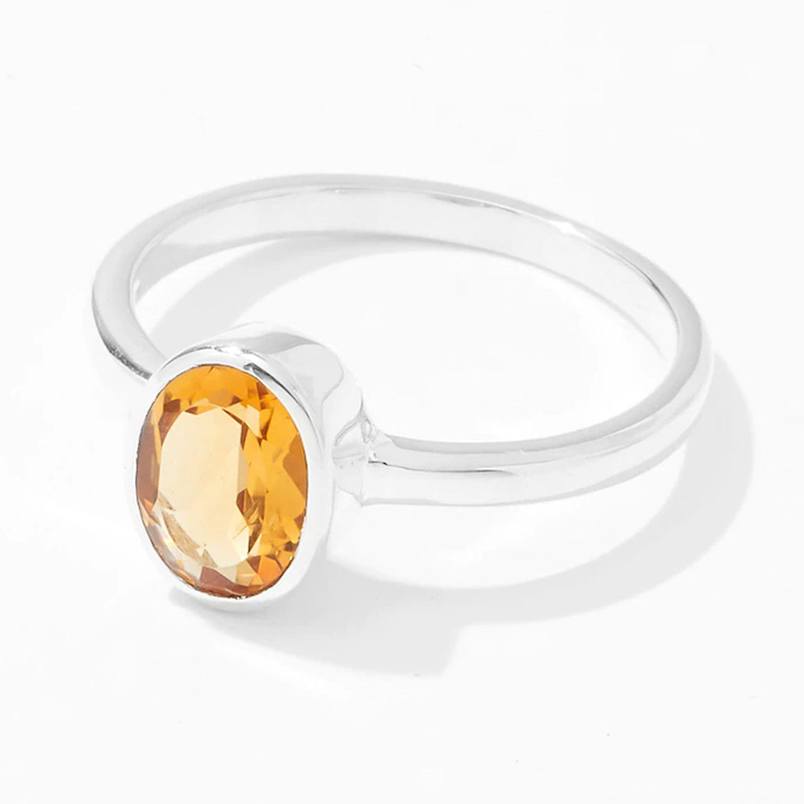 Citrine 6x8mm Oval Ring