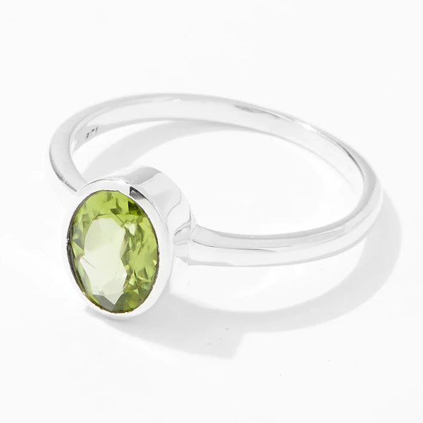 Peridot 6x8mm Oval Ring