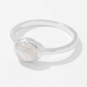 Rainbow Moonstone Oval Ring