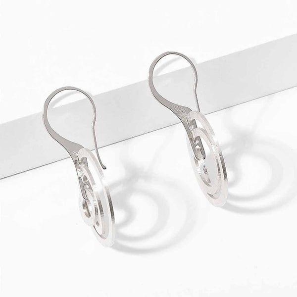 Rhodium Plate Sterling Silver Textured Earrings