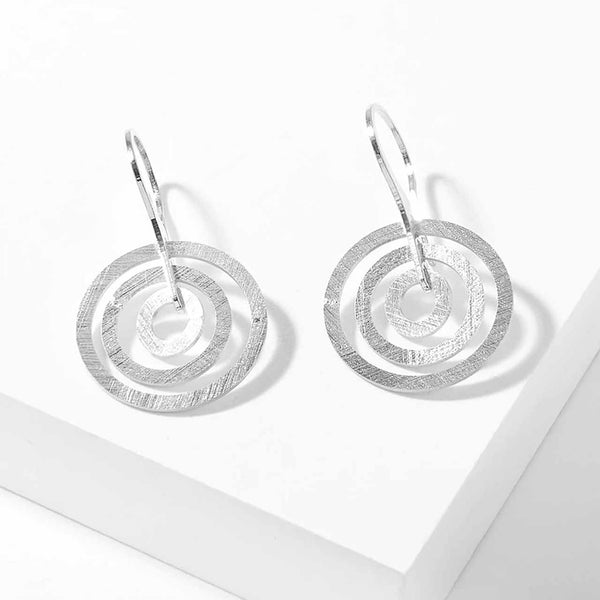 Rhodium Plate Sterling Silver Textured Earrings