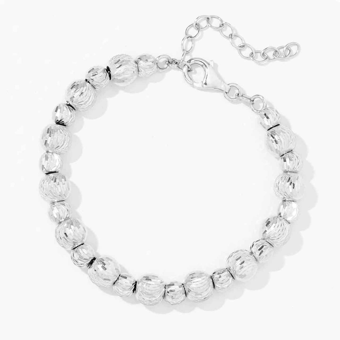 Sterling Silver Glitter Bead Bracelet