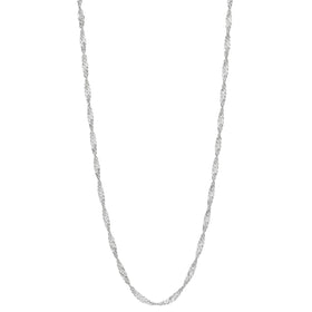 Sterling Silver Singapore Chain Necklace - 36"