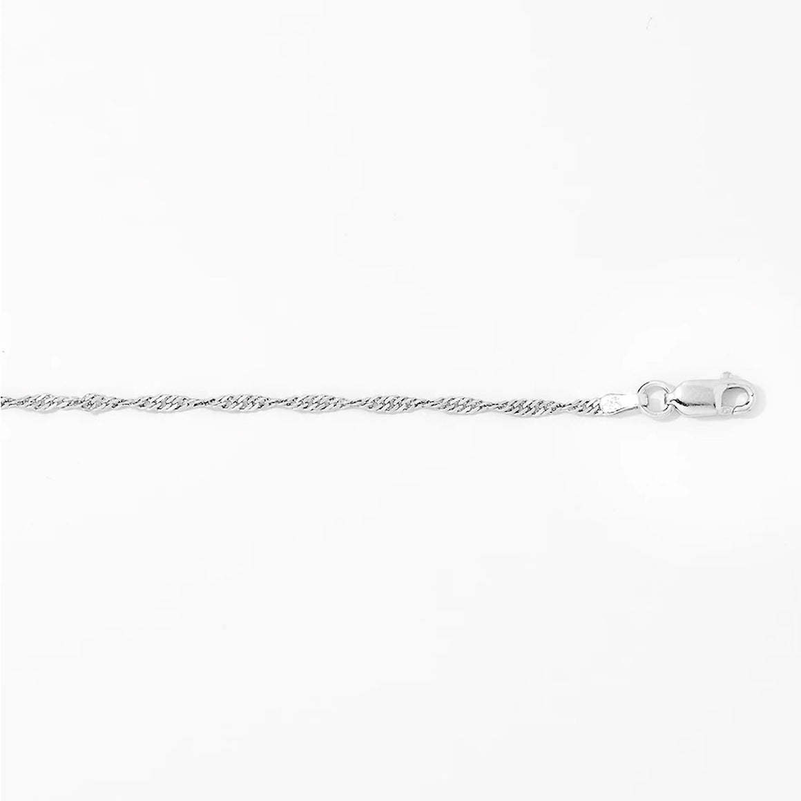Sterling Silver Singapore Chain Necklace - 36"