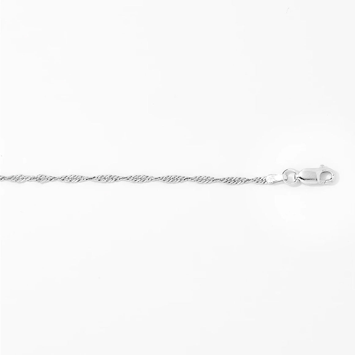 Sterling Silver Singapore Chain Necklace - 36"