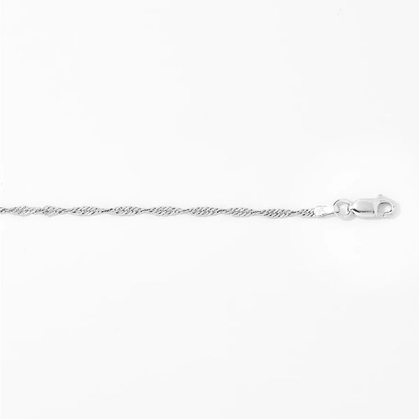 Sterling Silver Singapore Chain Necklace - 36"