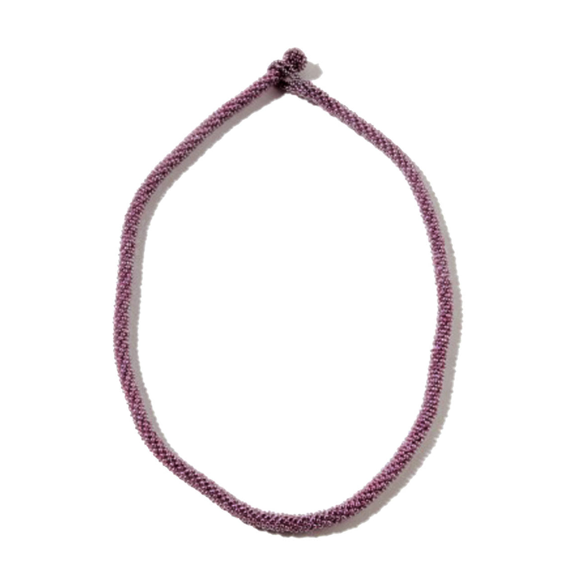 Hand Crocheted Purple Coloured Glass Bead Necklace 19.5 inches or 24 inch Length