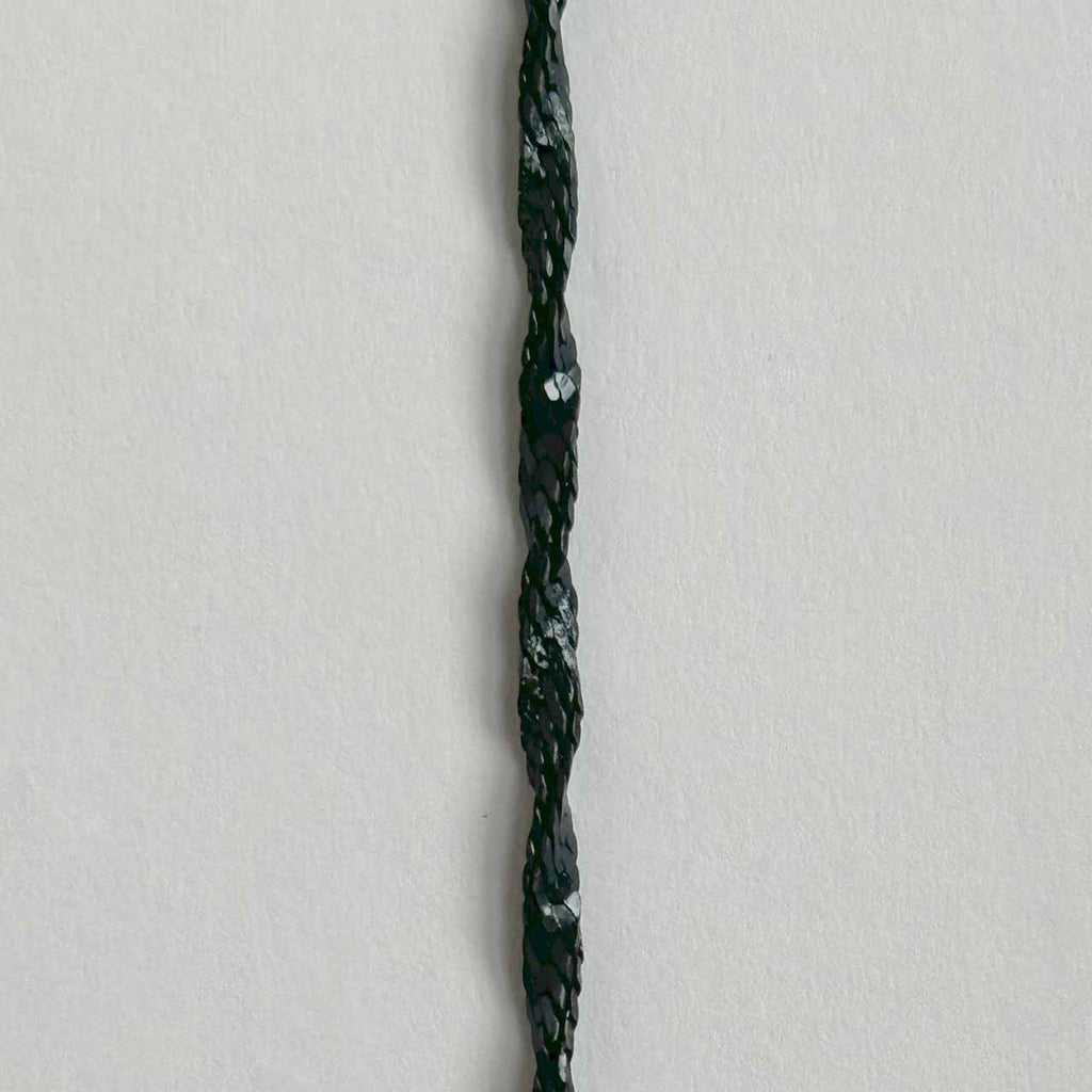 Sterling Silver Twisted Herringbone Chain Necklace with Black Rhodium Himalayan Gems