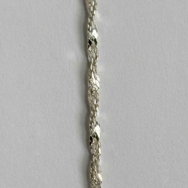 Sterling Silver Twisted Herringbone Chain Necklace - 20"
