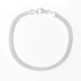 Sterling Silver Weave Chain Bracelet - 7"
