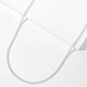 Sterling Silver Weave Chain Necklace - 18" + 4"