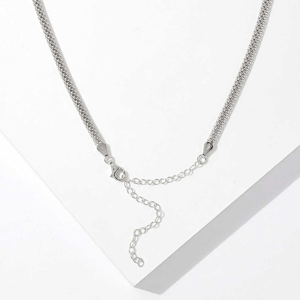 Sterling Silver Weave Chain Necklace - 18" + 4"