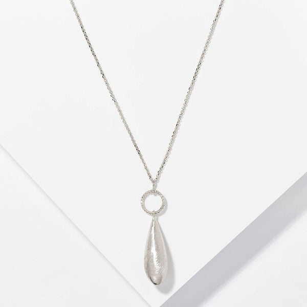 Sterling Silver Teardrop Pendant and Chain Necklace