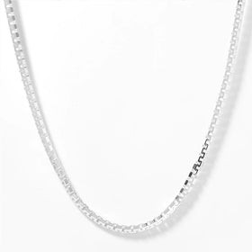 Men's Sterling Silver Flat Box Chain - 22inch