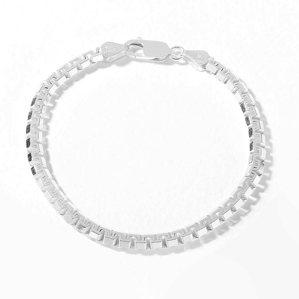 Sterling Silver Flat Box Bracelet - 7.5inch