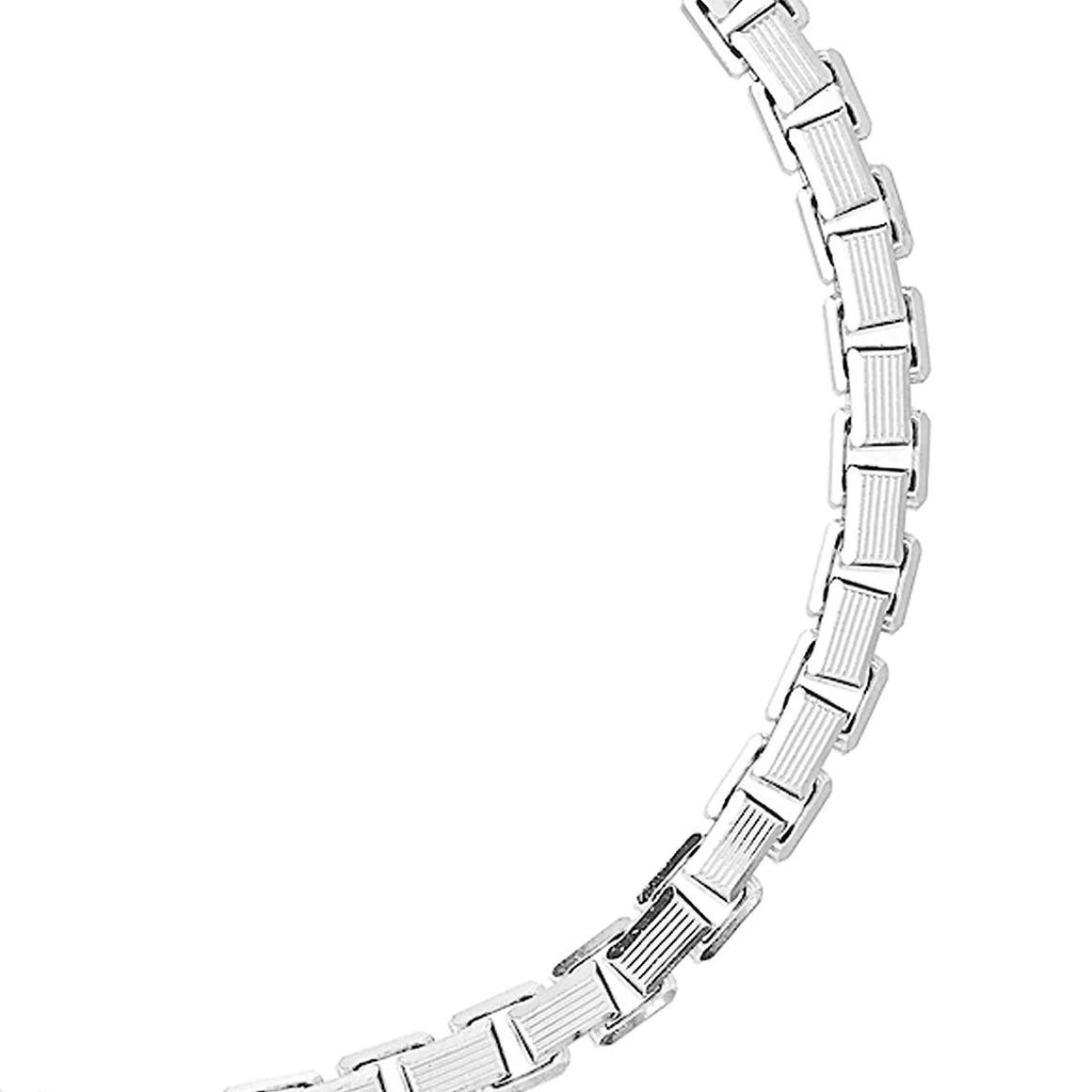 Men's Sterling Silver Diamond Cut 8 Sided Box Bracelet - 8.5inch