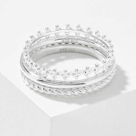 Sterling Silver Three Piece Stackable Ring Set