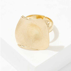 Sterling Silver Yellow Gold Plate Organic Shape Matte Ring