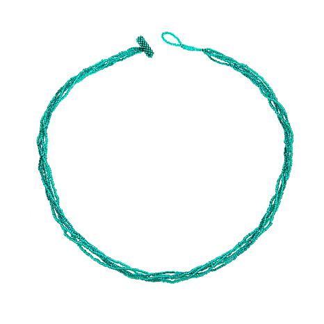 Emerald Green 5 Strand 18" Potay Necklace