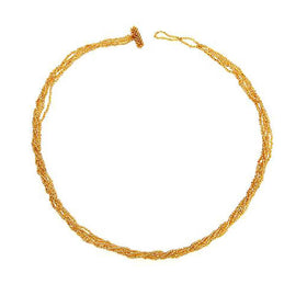 Gold Colour 5 Strand 24" Potay Necklace
