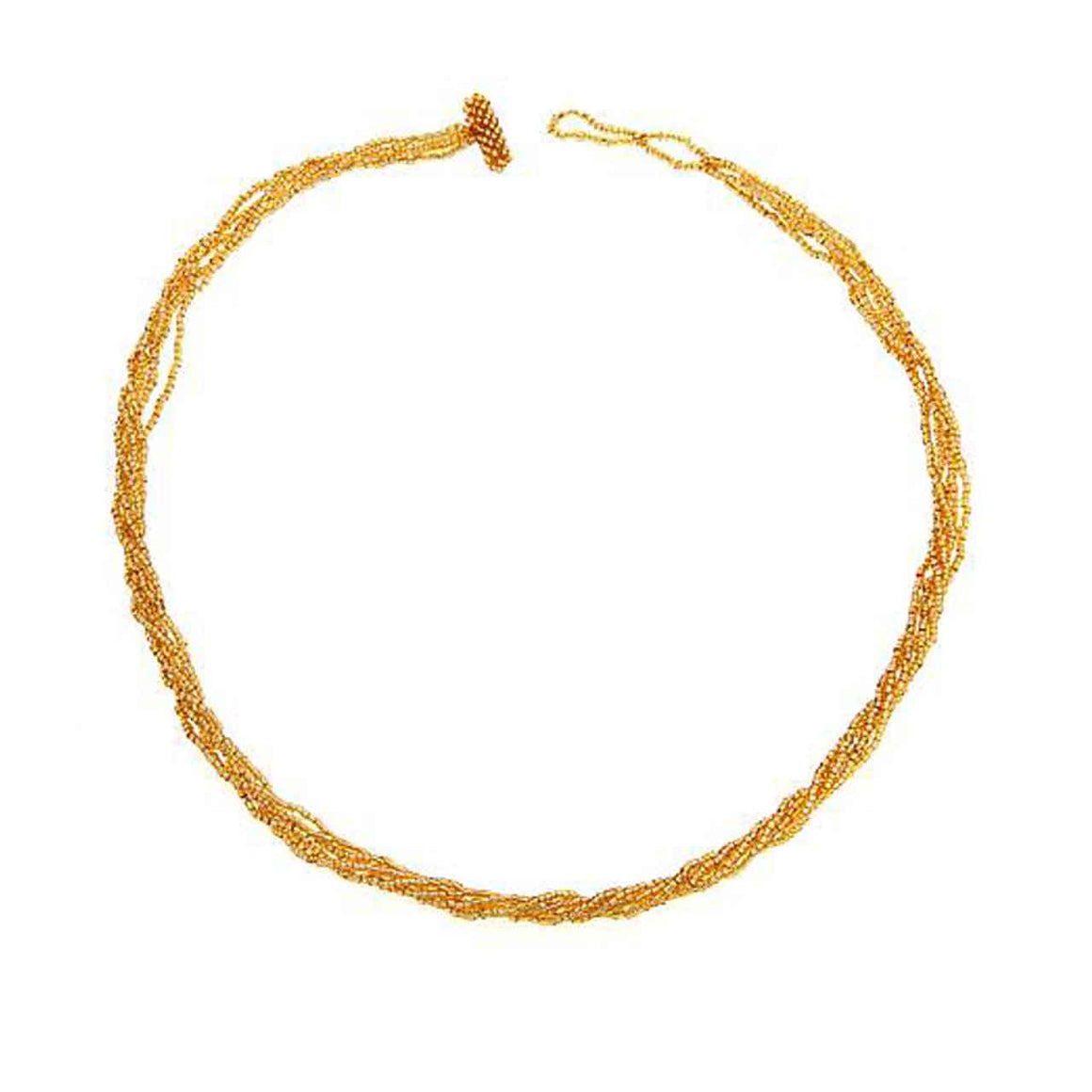 Gold Colour 5 Strand 24" Potay Necklace