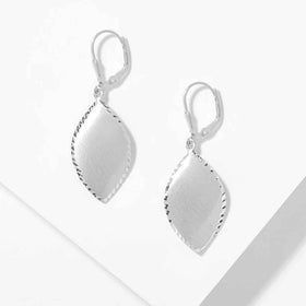 Rhodium Diamond Cut Earrings