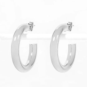 Sterling Silver Tube Hoop Earrings