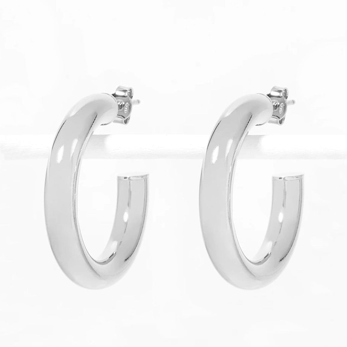 Sterling Silver Tube Hoop Earrings