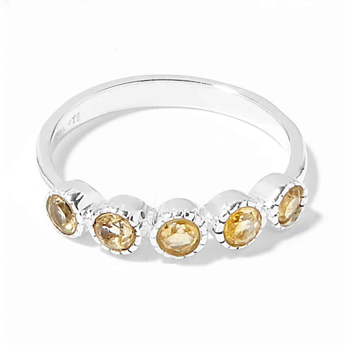 Multi Gemstone Citrine Band Ring