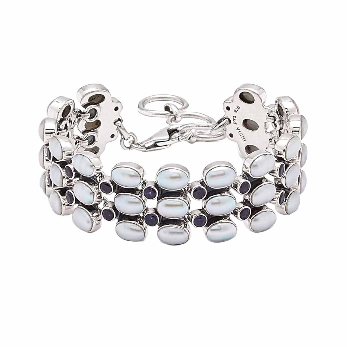 Freshwater Pearl & Iolite Line Bracelet