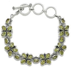 Peridot Butterfly Gemstone Link Bracelet