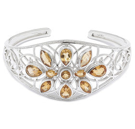 Citrine Gemstone Cuff Bracelet