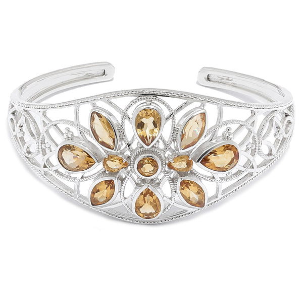 Citrine Gemstone Cuff Bracelet