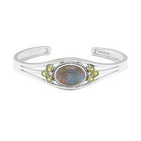 Labradorite and Peridot Cuff Bracelet